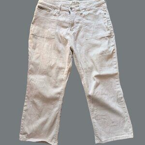 Vintage Y2K LEI Jeans Cream White Capri Pants Plus Size 18.5 Ramie Cotton
